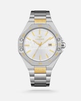 ساعة اصاله الرجالية ستيل بلون فضي وذهبي