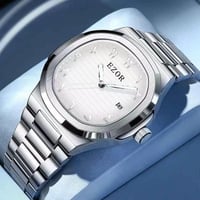 ساعة رجالي بلون فضي ارقام عربي