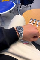 ساعة رجالية رسمية باللون الفضي والأسود