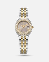 ساعة زمرد النسائية بلونين ميناء رمادي