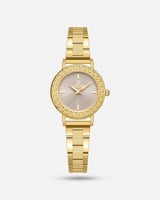 ساعة نسائية لكل الأوقات من الستيل بلون ذهبي رمادي