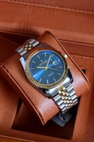 ساعة رجالية بتصميم كلاسيكي لونين ميناء ازرق مقاس 3...