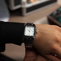 ساعة رجالية ستيل أرقام عربية بلون فضي