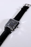 ساعة رجالية جلد اسود شبيهة كارتير