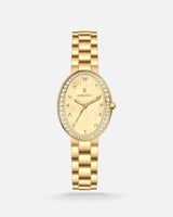 ساعة نسائية ستيل ارقام عربية بلون ذهبي