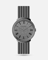 ساعة رجالية بسوار ستانلس ستيل بلون اسود