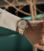 ساعة رجالية عميلة من الستيل ذهبي فضي