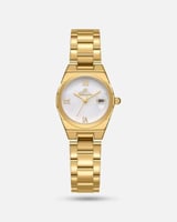 ساعة غزل النسائية من الستيل بلون ذهبي