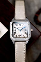 ساعة رجالية جلد رصاصي شبيهة كارتير