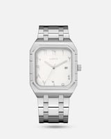 ساعة رجالية ستيل أرقام عربية بلون فضي