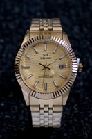 ساعة رجالية كلاسيكي بلون ذهبي مقاس 38mm