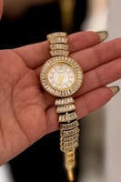 ساعة نسائية شبيه الألماس بفصوص الزركون شبيه الألما...