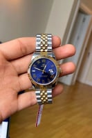 ساعة رجالية كلاسيكية باللونين الذهبي والفضي ميناء...