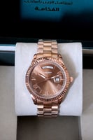 ساعة رجالي ستيل DAY DATE روز قولد