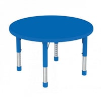 طاولة دائرية خشبي قطر 90 سم لا يشمل الكراسي - ازرق