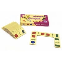 لعبة دومينو الاشكال الهندسية - 28 قطعة خشبية