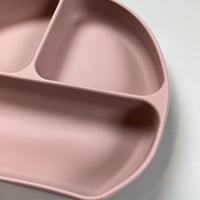 طبق سليكون للاطفال - وردي فاتح