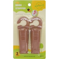 اداة ايقاف الباب ارضي - 2 قطعة - بني