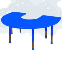 طاولة حرف U (وسط) لايشمل كراسي - ازرق