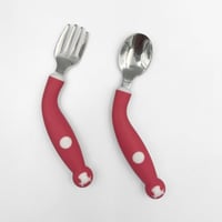 ملعقة وشوكة للأطفال - تصميم بقرة