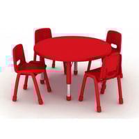 طاولة دائرية خشبي قطر 90 سم لا يشمل الكراسي - احمر