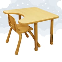 طاولة فردية خشبي 70X70 سم لا يشمل الكراسي - رملي