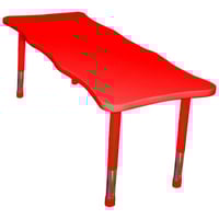 طاولة متموجة(مموجة) 60 × 160 لا يشمل الكراسي - احم...