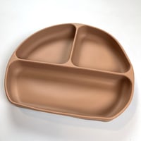 طبق سليكون للاطفال - بني غامق