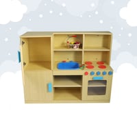 مطبخ للأطفال بدولاب - مصنوع من الخشب بلاي وود