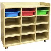 وحدة تخزين 12 فتحة - خشبي فاتح بلاي وود - لايشمل ا...