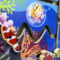 لوحة جدارية خشبية - المحيط بمقاس 52X52 سم - لعبة م...