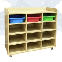 وحدة تخزين 12 فتحة - خشبي فاتح بلاي وود - لايشمل ا...