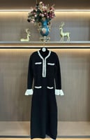 فستان سيلف بورترييه الأسود