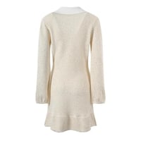 فستان دانتيل من سيلف بورتيه قصير - ابيض