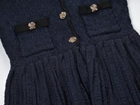 فستان منسوج كحلي بنمط بولو من سيلف بورتريه