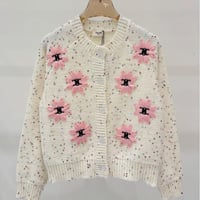 كارديجان مطرز بالورود من صوف الموهير ماركة سيلين