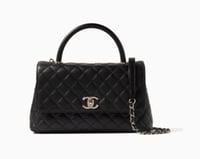 شنطه شانيل كافيار مبطنة باللون الأسود لمسة فينتاج...