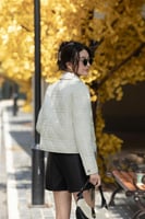 جاكيت شيتر الأبيض المبطن