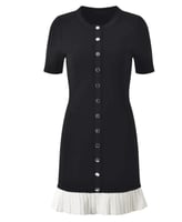 فستان ساندرو باراديس قصير أسود بحافة كشكش متباينة