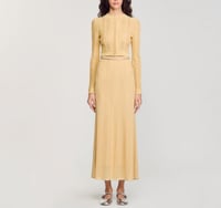 طقم ساندرو لينيت المحبوك بلوزة وتنورة