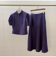 طقم جاكيت وتنورة CD 25 باللون الأرجواني الملكي من...