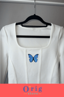 توب كم طويل الفراشة الزرقاء