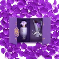 بوكس عطر الوردة 100 مل + وردة موف - هدية تعبر عن أ...