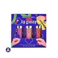 ملمع شفاه ليب قلوس 3 قطع ، روز بيرى درجة A