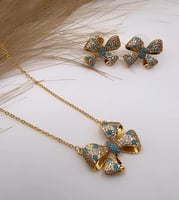 طقم سلسال مع حلق مطلي