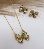 طقم سلسال مع حلق مطلي