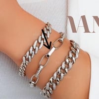 اسوار فضي مطلي روديوم