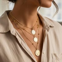 سلسال ليرات طبقات مطلي ذهب عيار 21