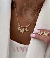 طقم الفراشة مطلي ذهب