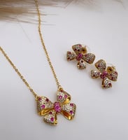 طقم سلسال مع حلق مطلي